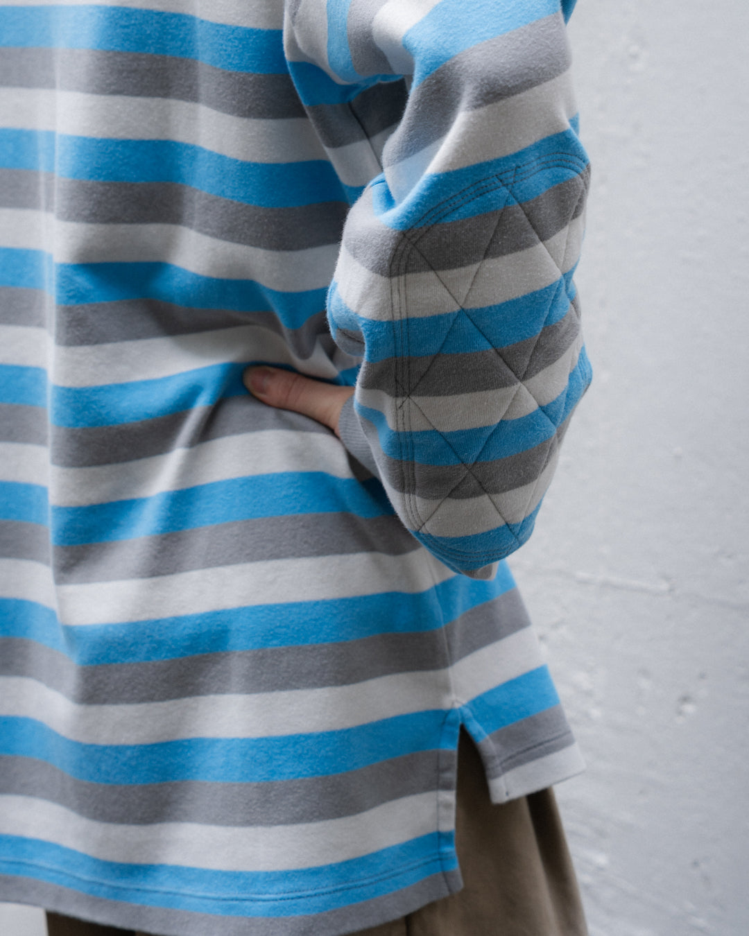 UNISEX STRIPED LONG SLEEVE POLO KNIT MULTI