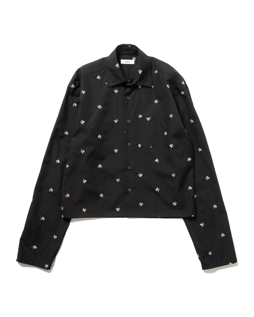 SHIRT MINI BLACK FLOWERS POPLIN