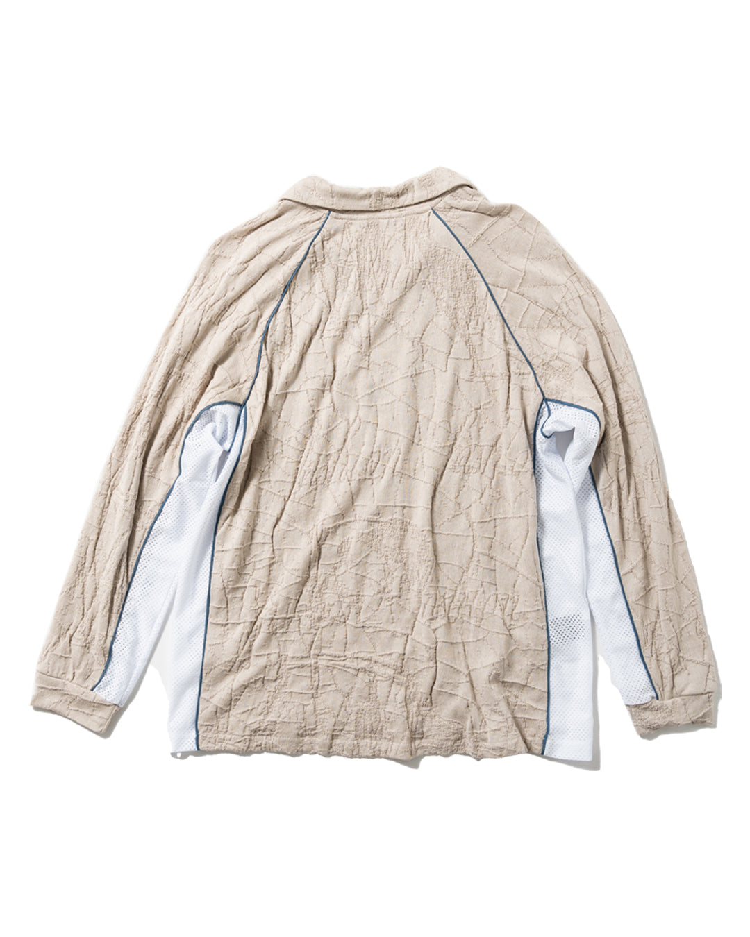 BEIGE LONG SLEEVE KNIT FOOTBALL TOP