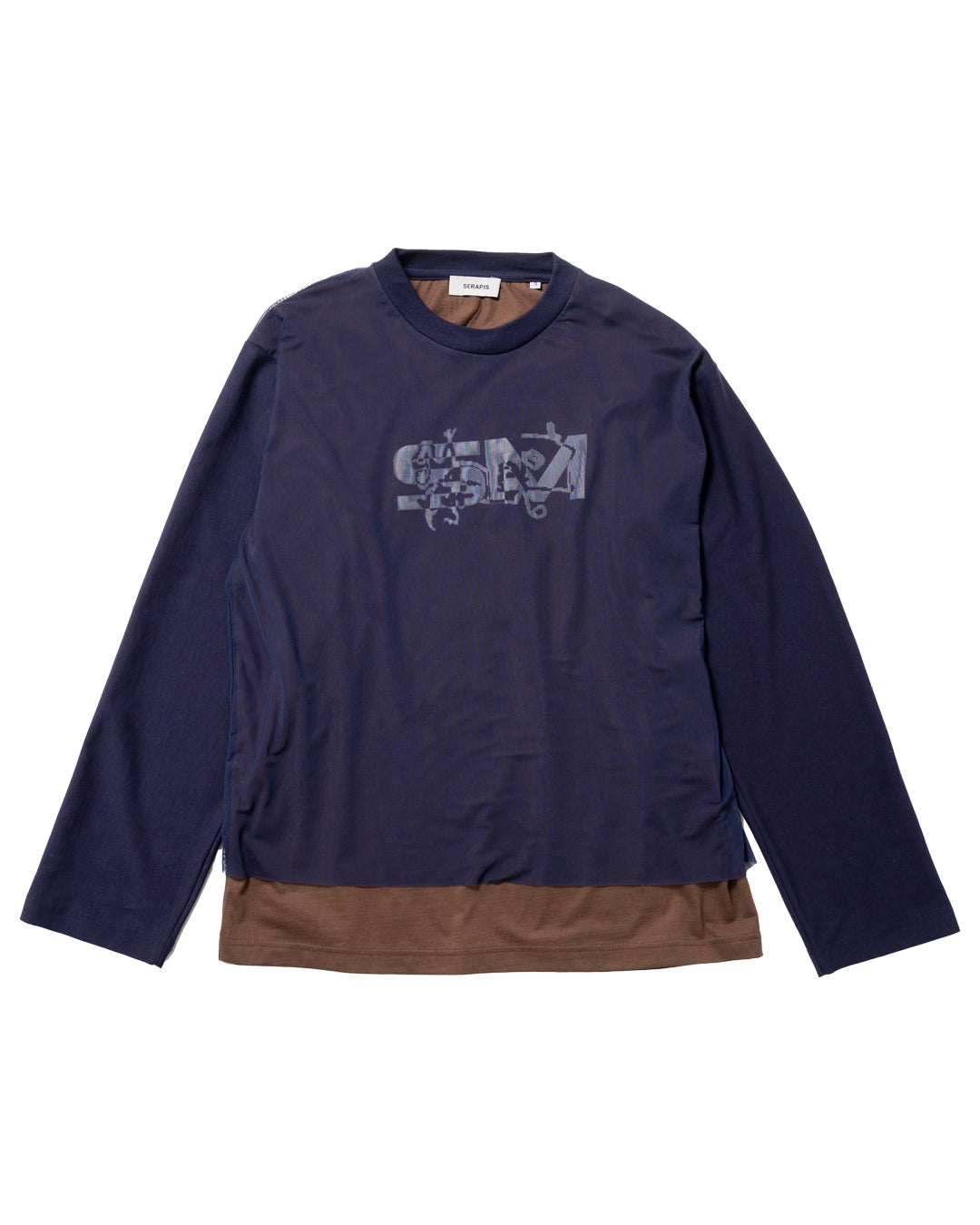 BROWN / SMOKE COTTON MESH LONG SLEEVE T-SHIRT *LAST