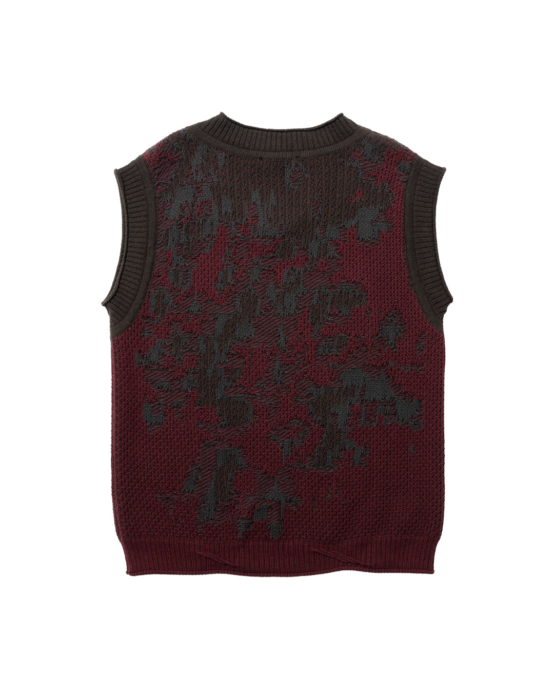 BURGUNDY/GREY/BROWN RUST KNIT VEST