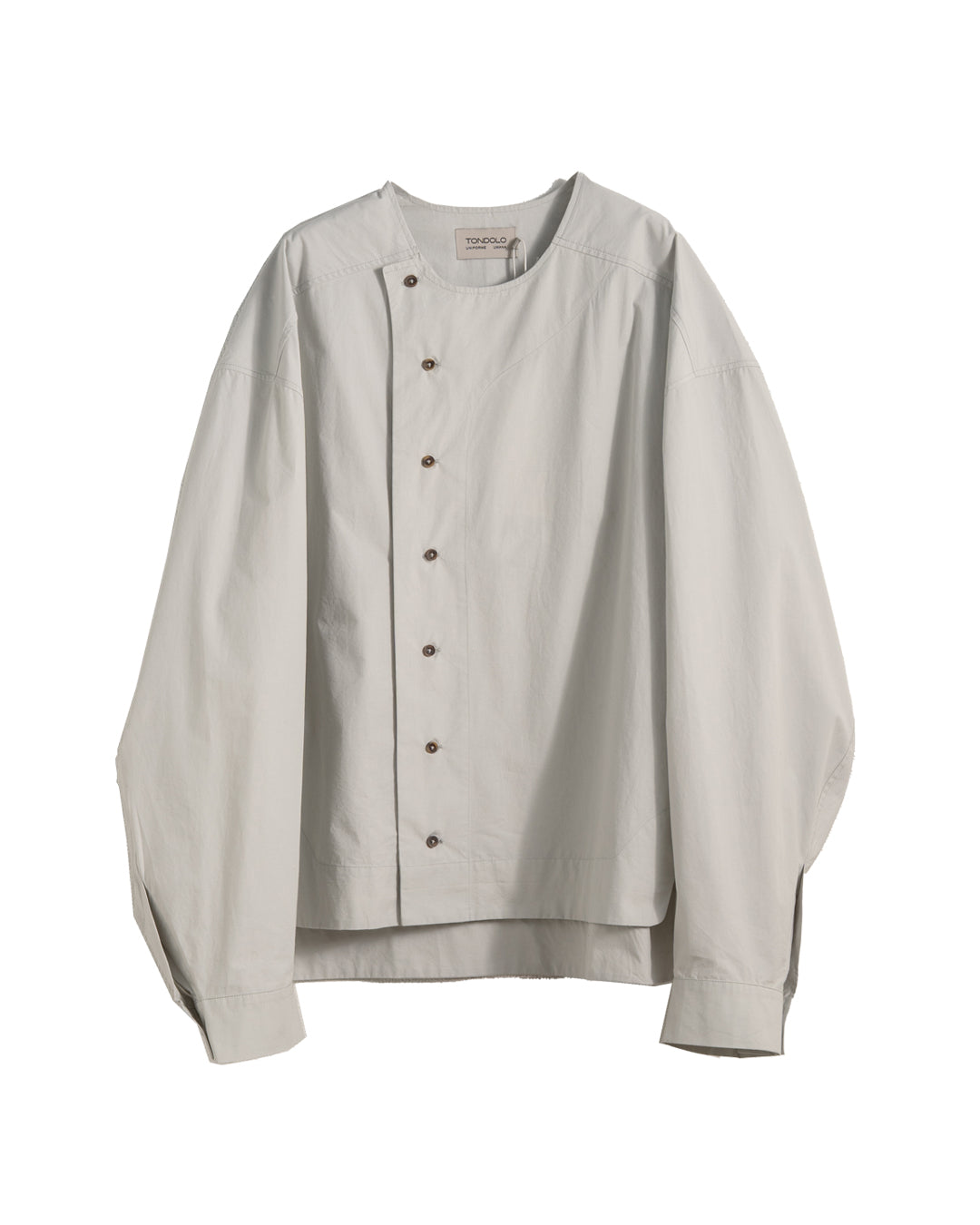 ASYMETRIC COLLARLESS POPLIN SHIRT (SVB)