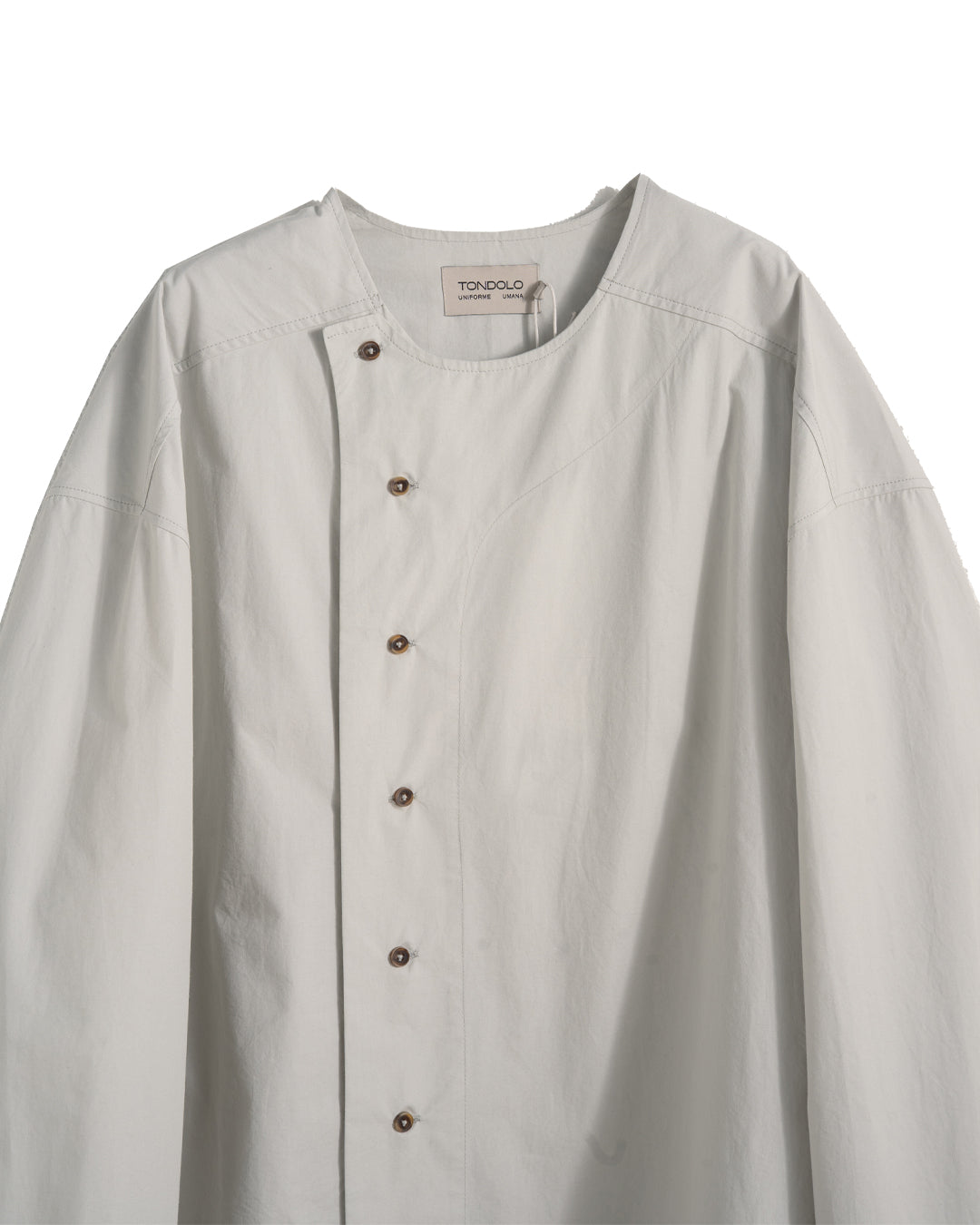 ASYMETRIC COLLARLESS POPLIN SHIRT (SVB)