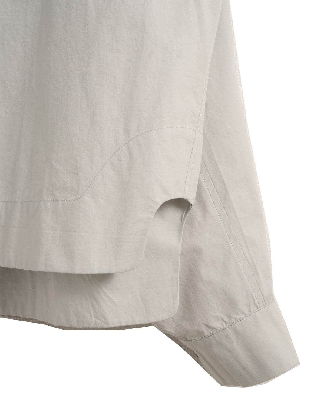 ASYMETRIC COLLARLESS POPLIN SHIRT (SVB)