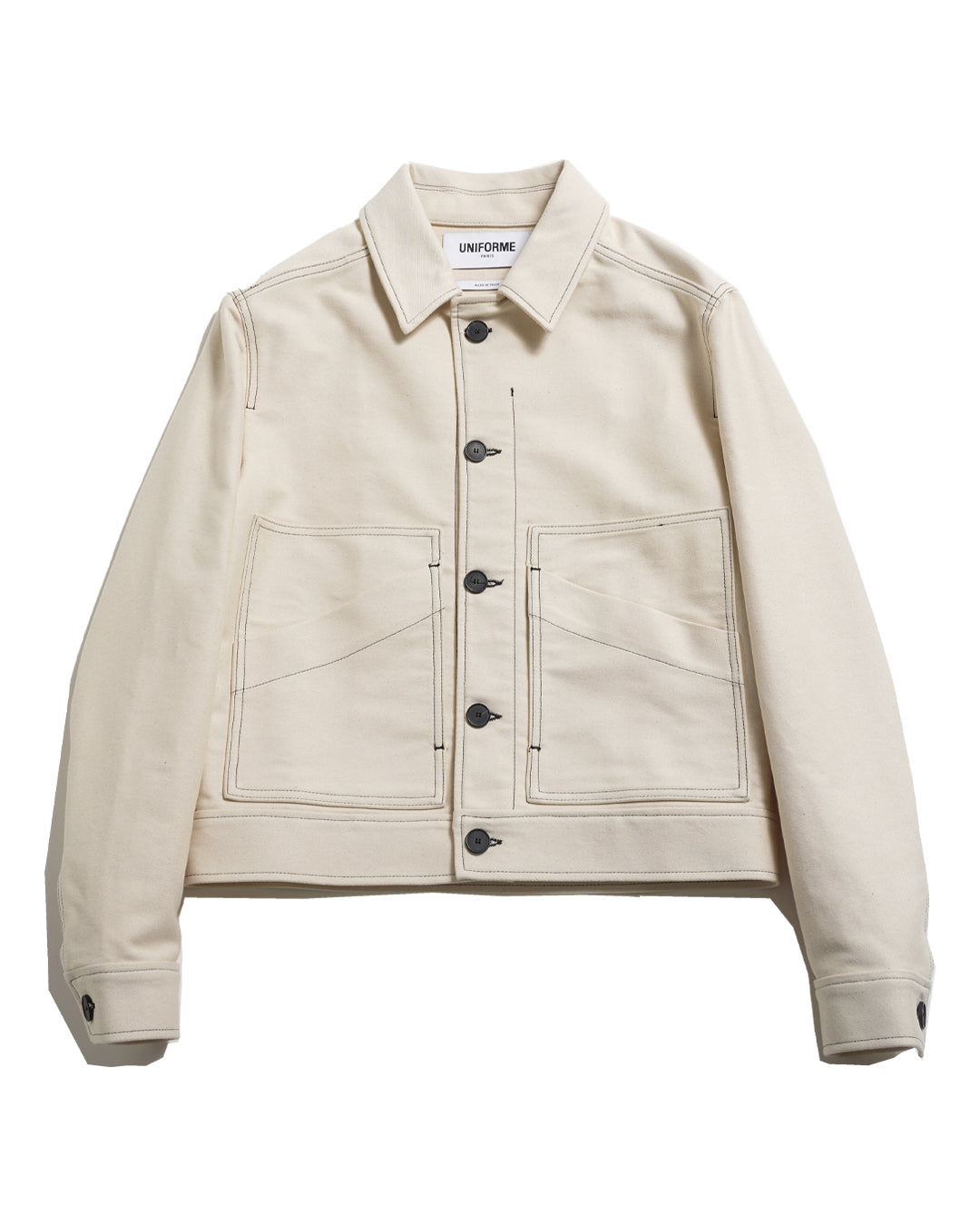 PATCH POCKET WORKWEAR JACKET (WHT) - Baby's all right