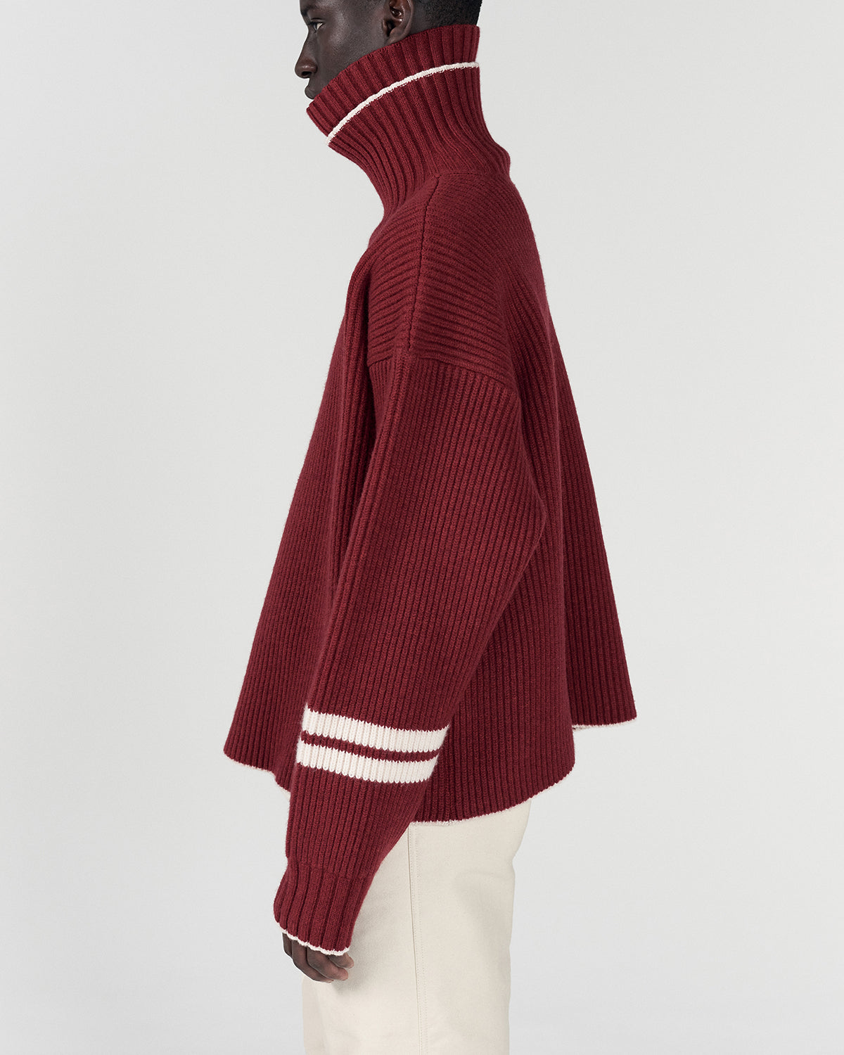 ROLL NECK WOOL & CASHMERE SWEATER (IVY RED)