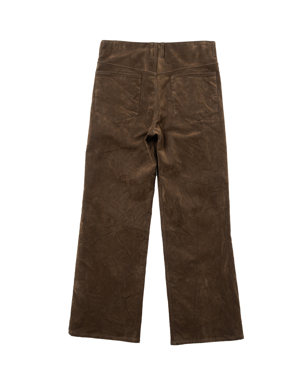 FLOCKED DENIM WIDE TAILORED PANTS (BRN)