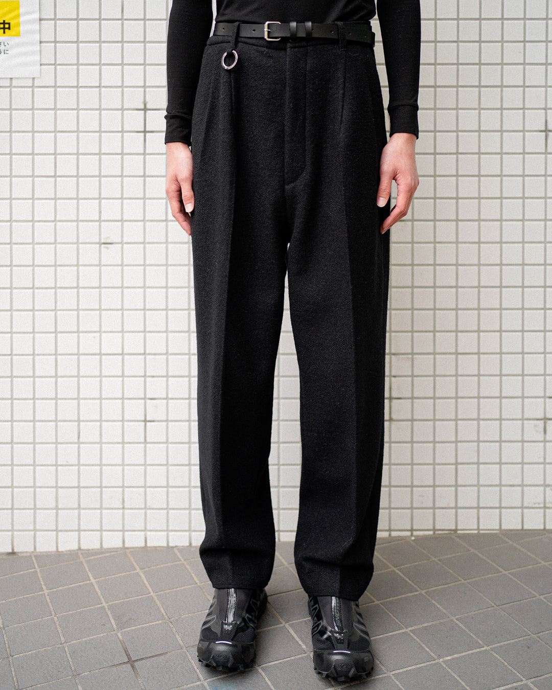 KAPOOR / WIDE TAPERED PANTS (BLK) - Baby's all right