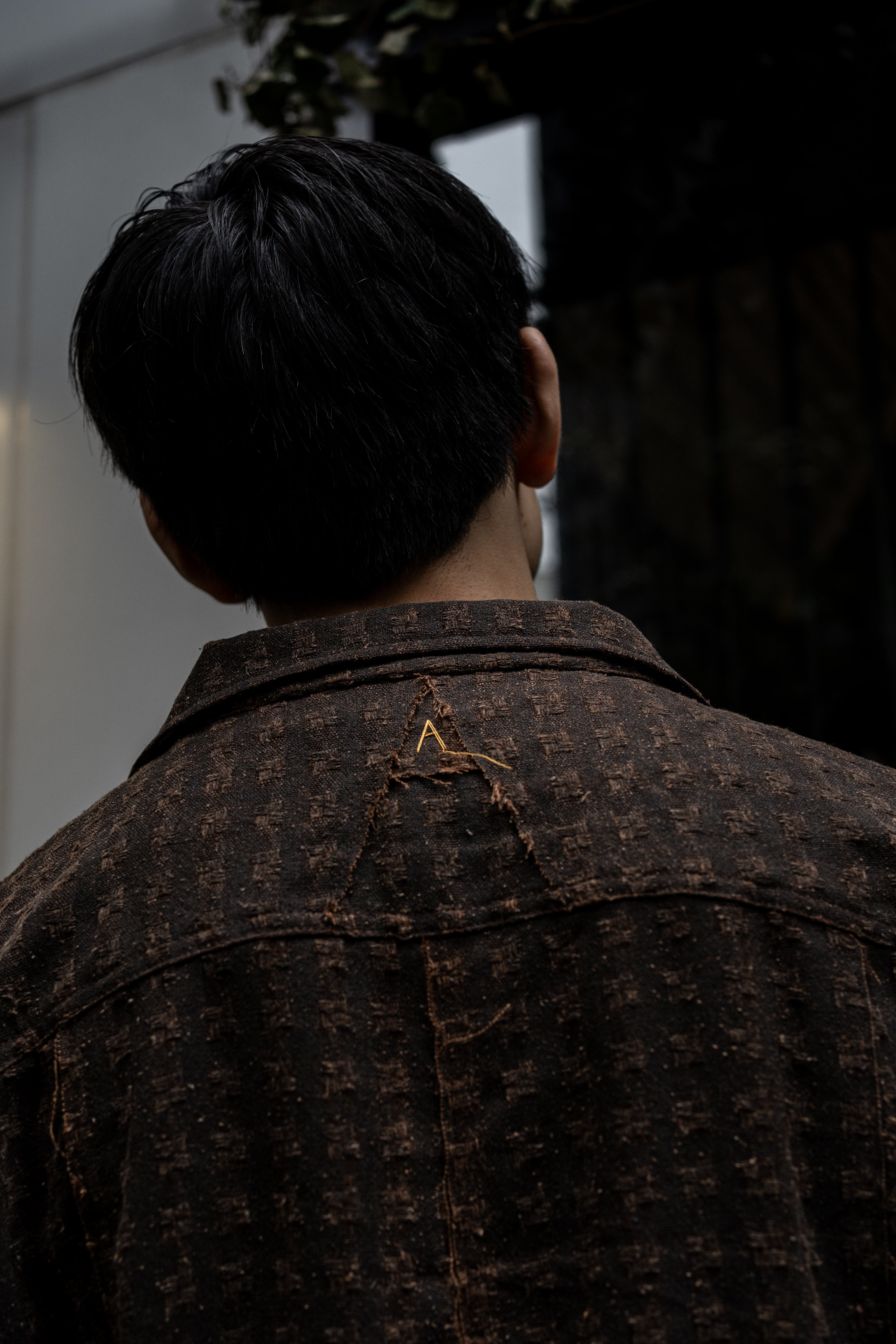 MUD DYED SILK OPEN COLLAR SHIRT WOVEN