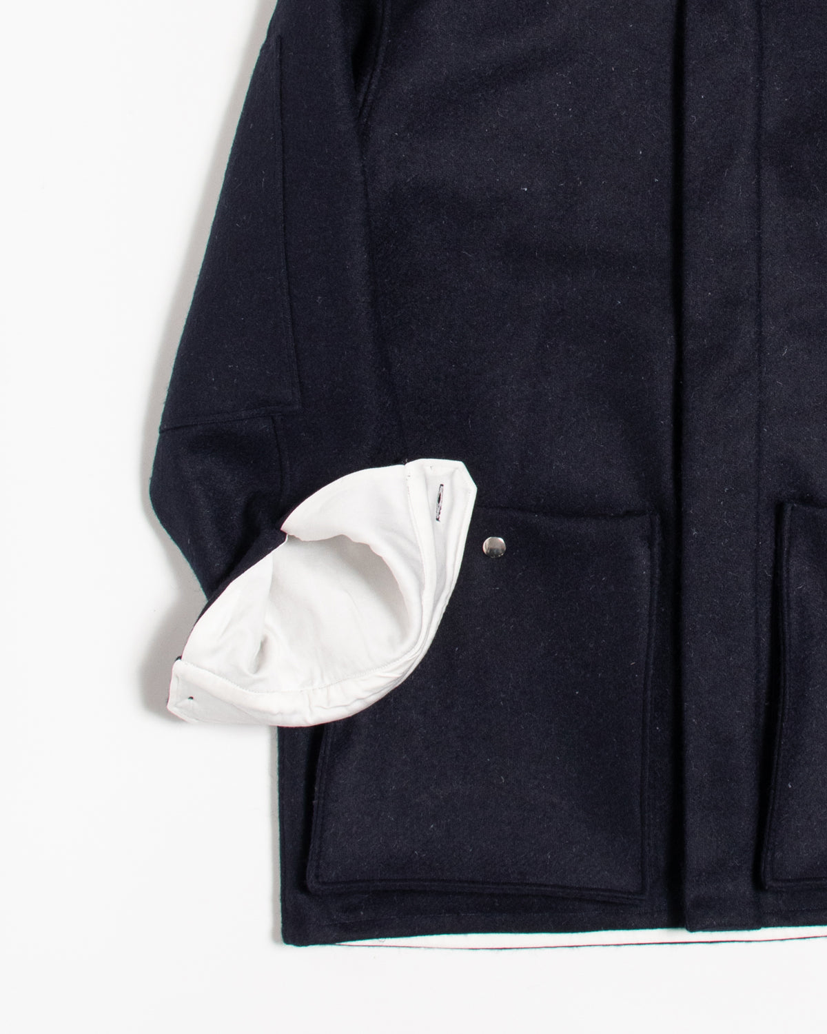 PATCHED WOOL OVERSHIRT (NAVY) - Baby's all right
